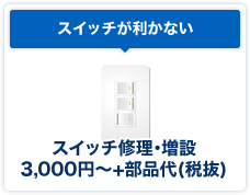 スイッチが利かない、スイッチ修理･増設